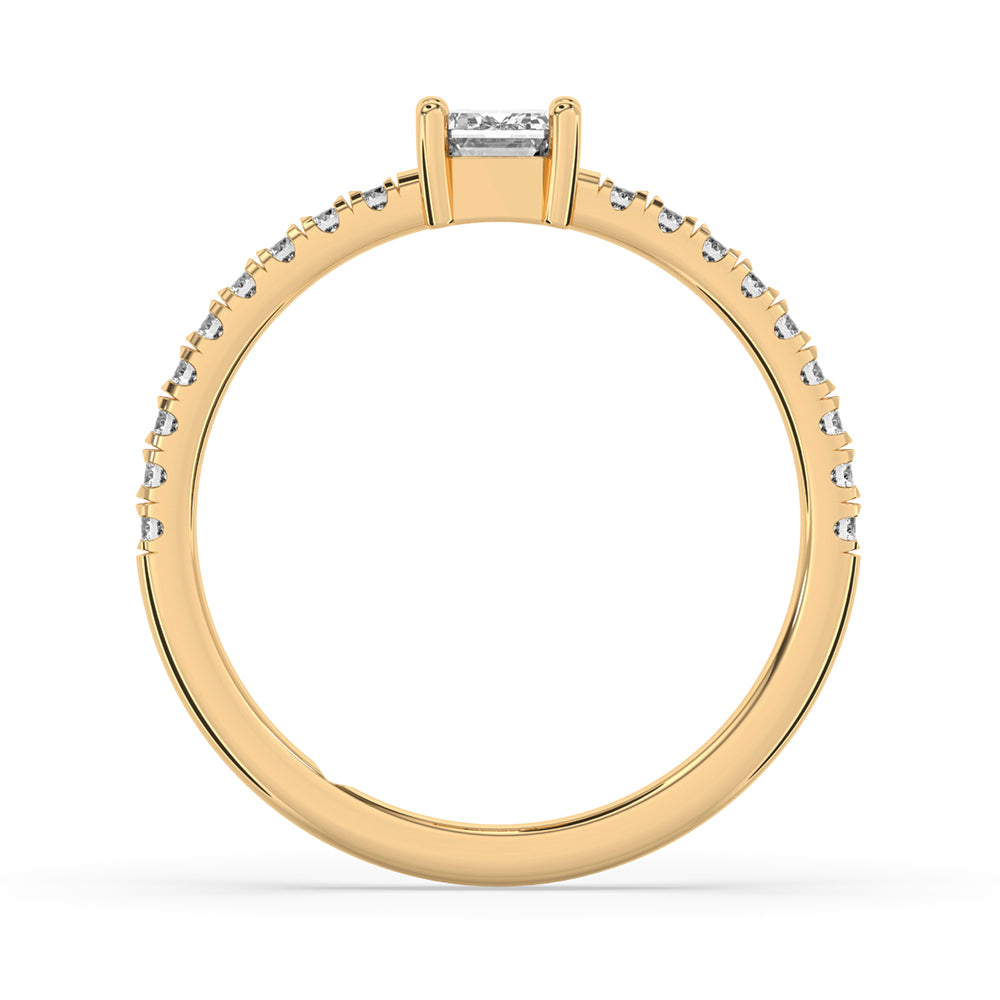 Yellow Gold Pave Engagement Ring