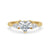 Three stone diamond ring crafted in a stunning yellow gold engagement ring with an igi certified lab grown diamond.
