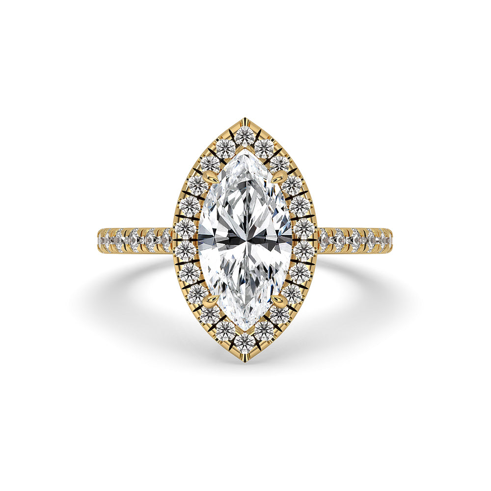 Marquise Diamond Halo Engagement Ring