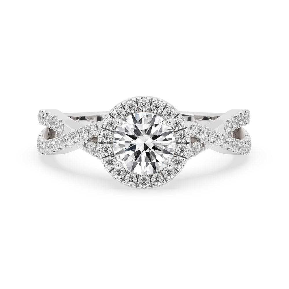 Twisted Halo Engagement Ring