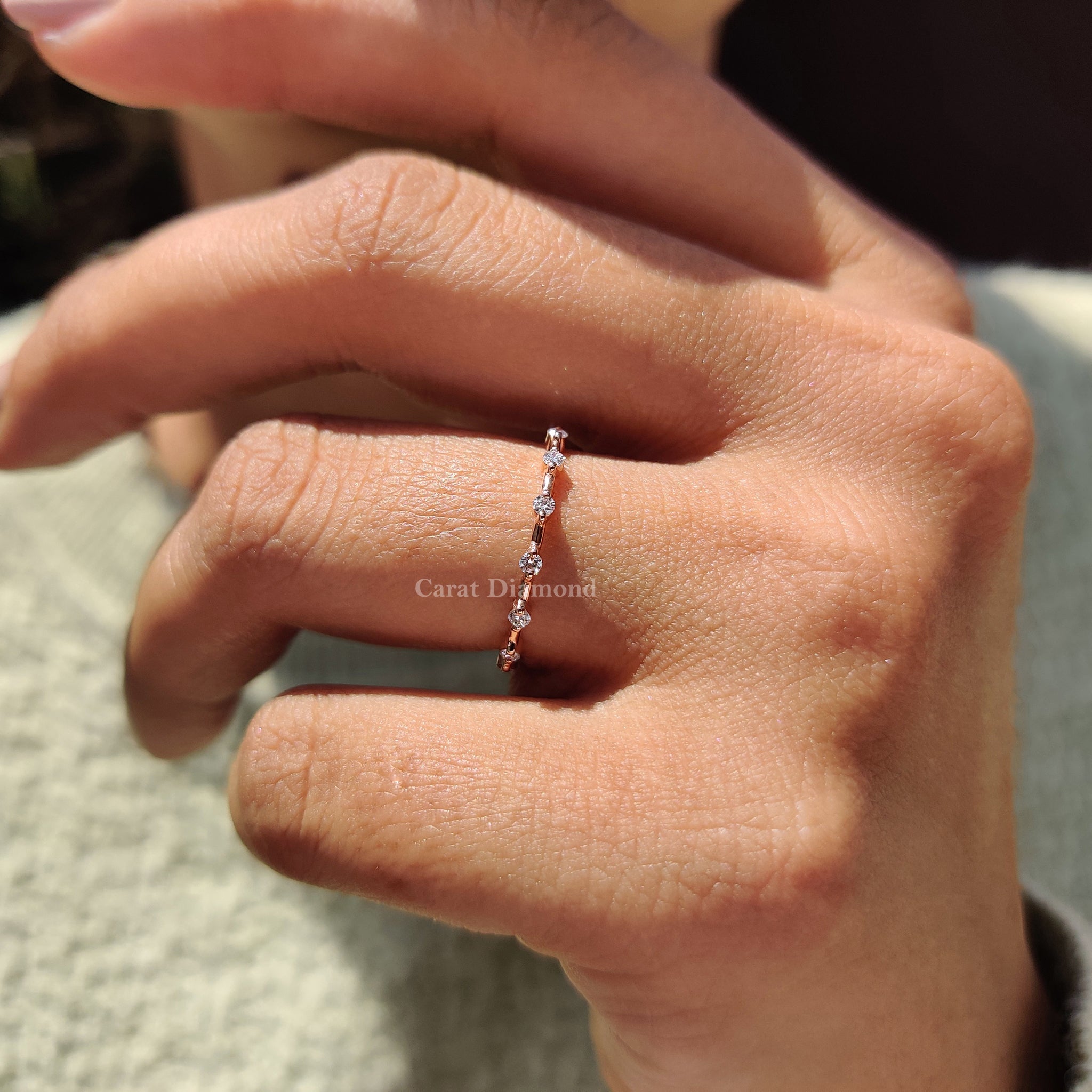 Lab-grown diamond wedding ring.