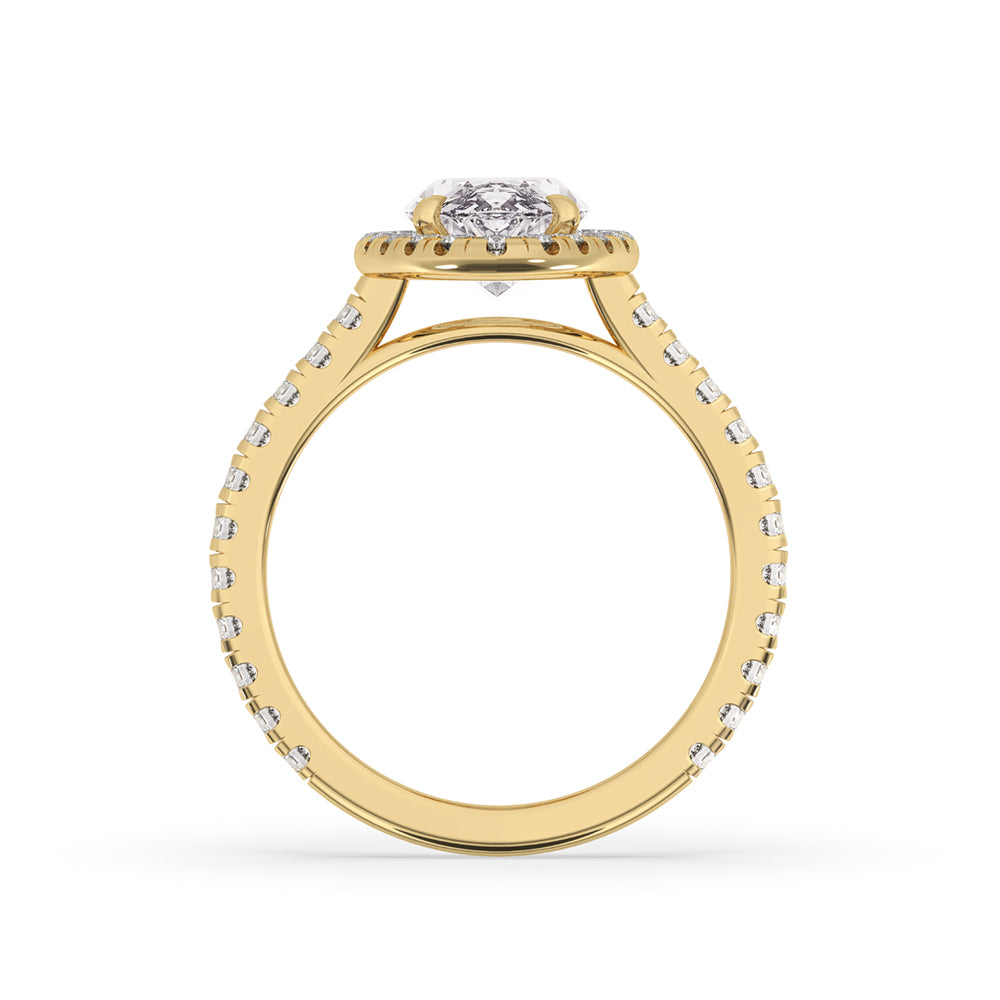 Marquise Diamond Halo Engagement Ring