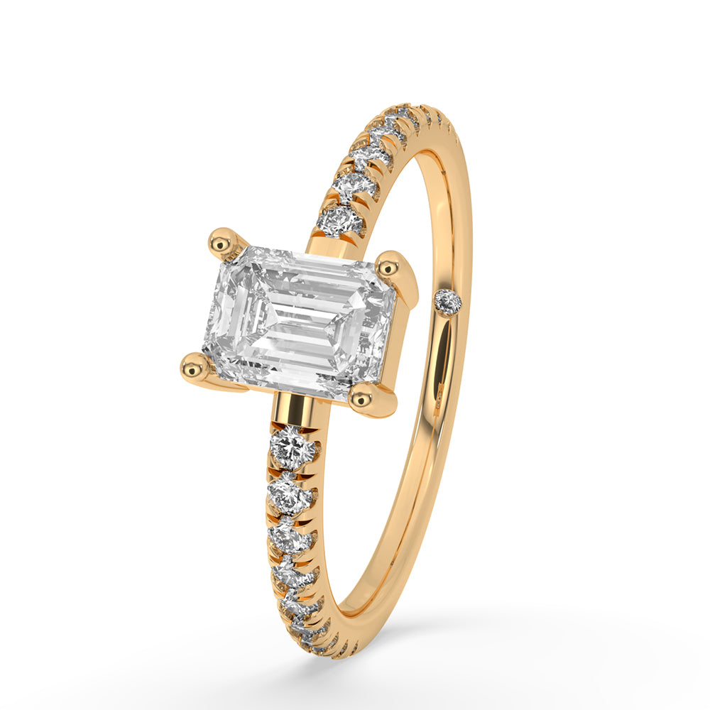 Yellow Gold Pave Engagement Ring