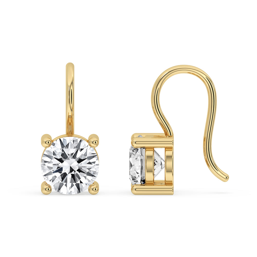 Classic round cut earrings with a delicate design.