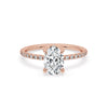 Oval Solitaire Pave Engagement Ring