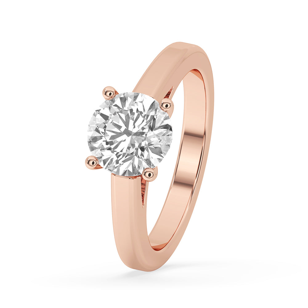 Cathedral Setting Ring In Rose Gold