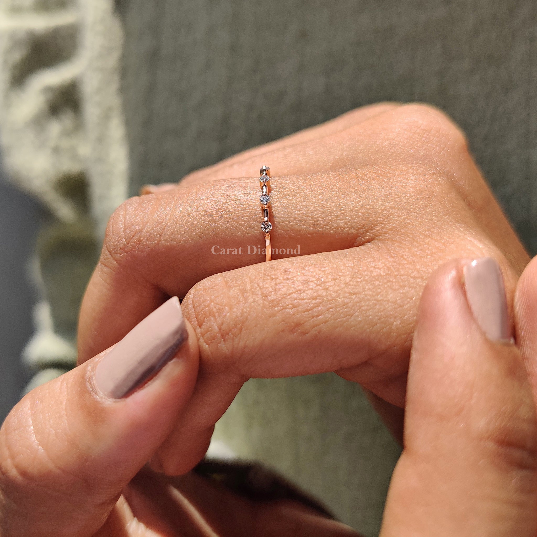 Handmade rose gold wedding band.