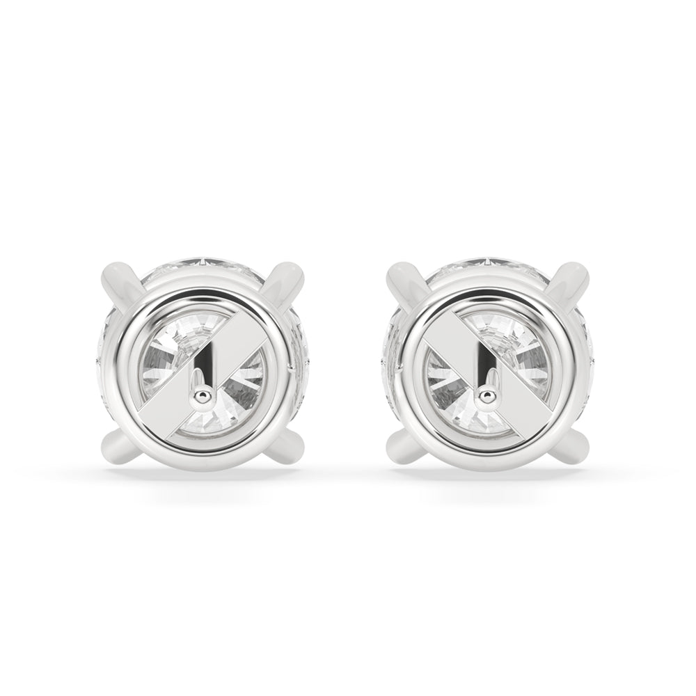 White Gold Diamond Stud Earrings for Women