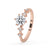 Distance Pave Round Cut Engagement Ring In Rose Gold