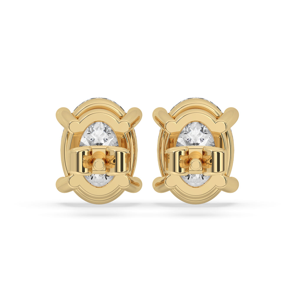 Oval Diamond Stud Earrings