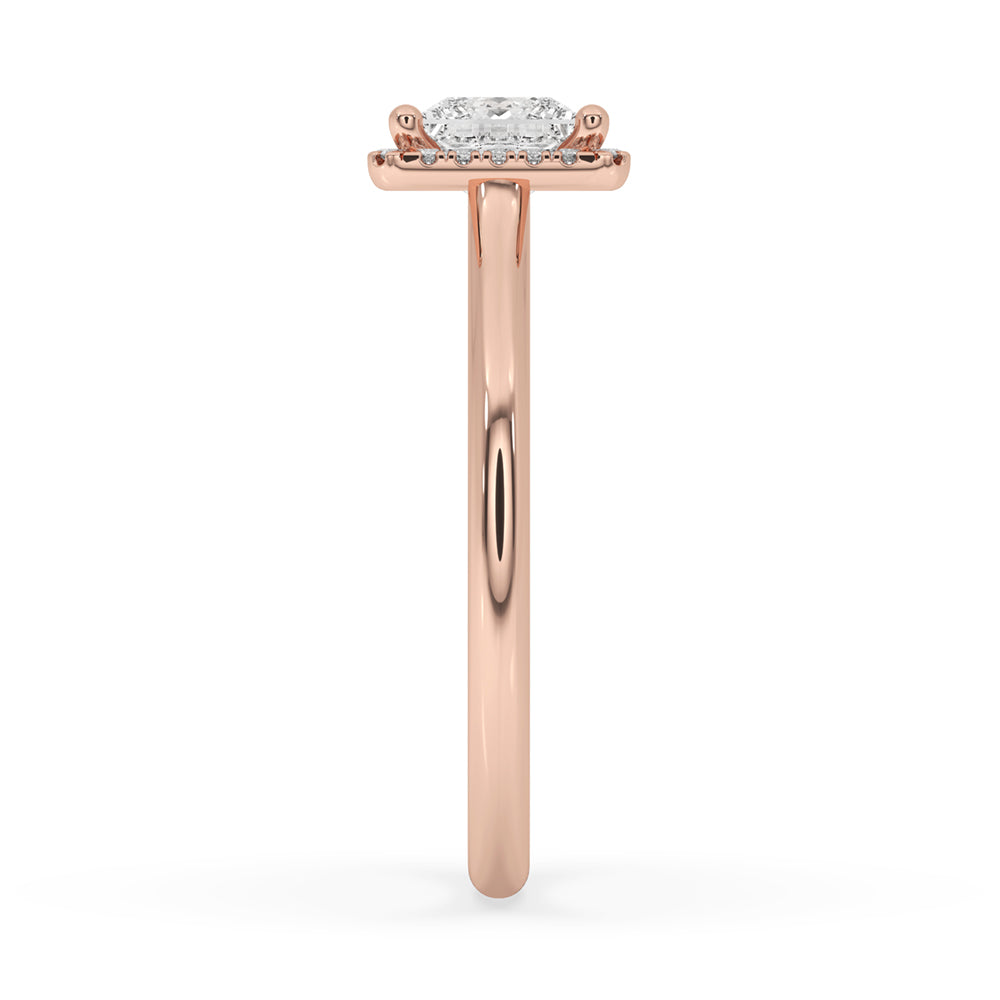 Rose Gold Princess Cut Engagement Ring