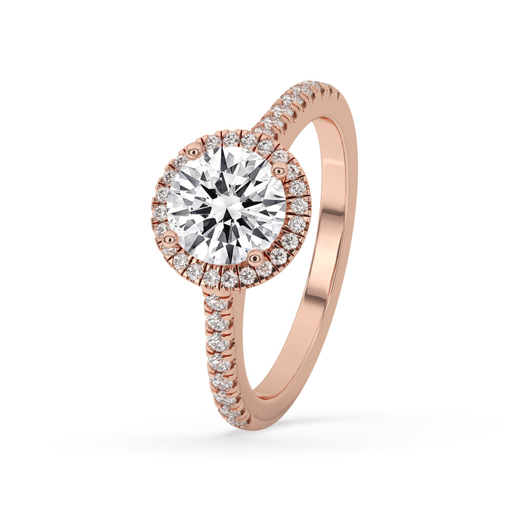 Diamond Round Halo Engagement Ring