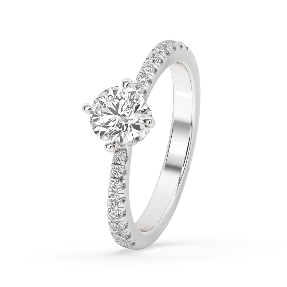 Pave Hidden Halo Engagement Ring