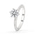 Six Prong Engagement Ring With Knife Edge Band