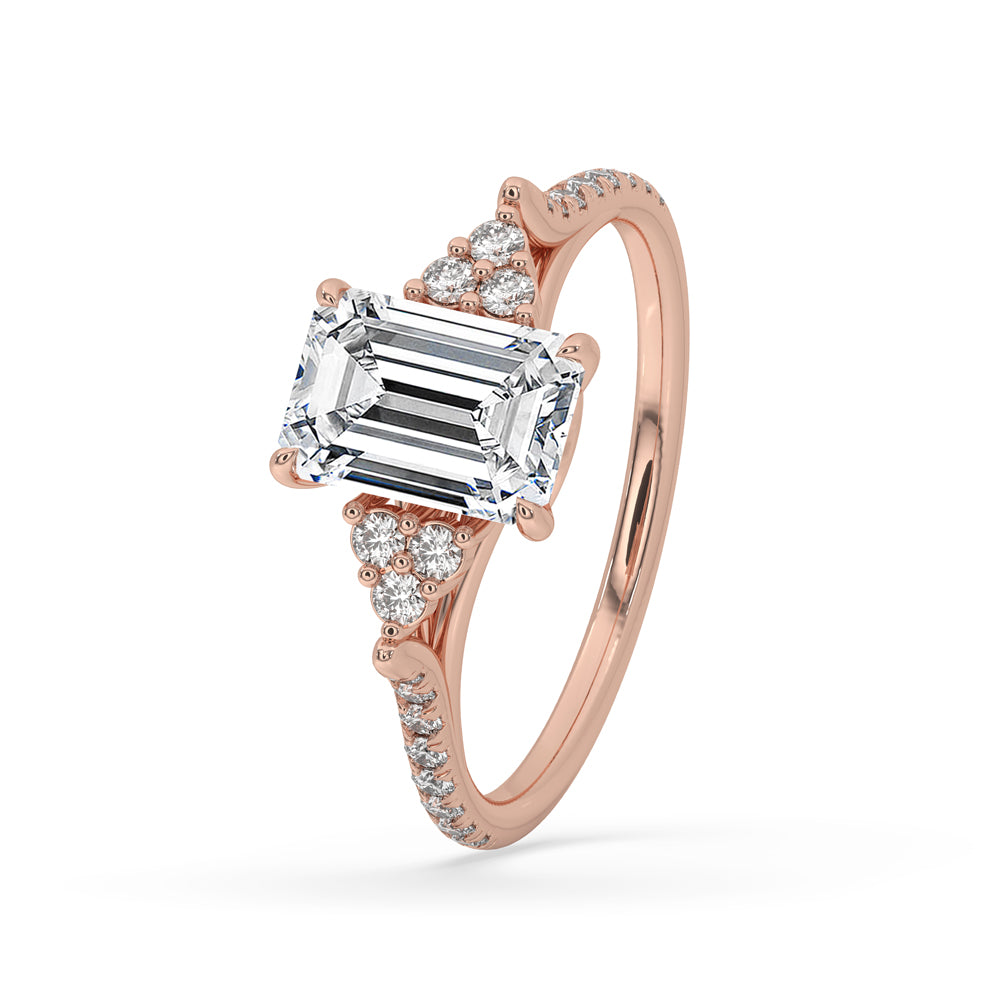 Emerald Cut Engagement Ring in Rose Gold