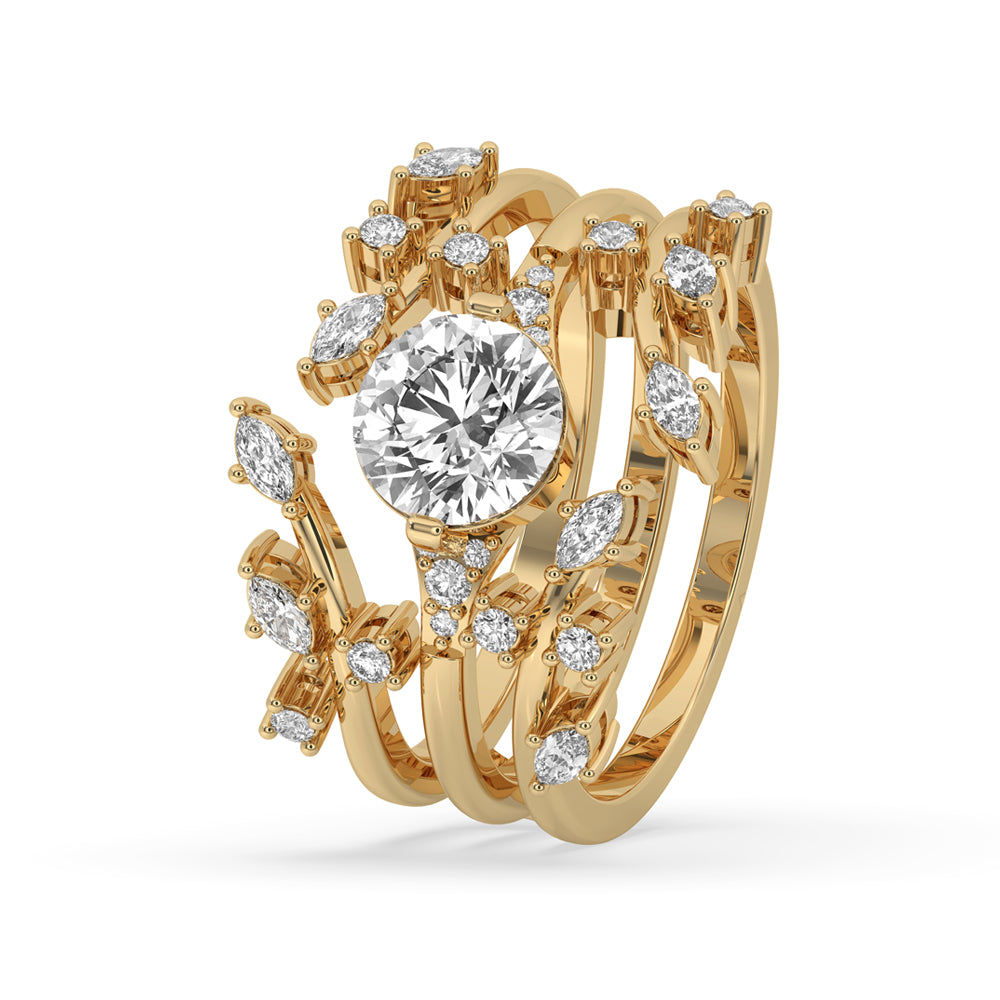 Unique 2 carat round diamond ring designed with a flawless prong setting for unmatched brilliance and charm.
