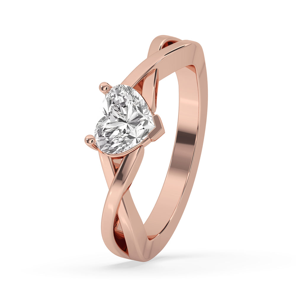 Twisted Shank Engagement Ring In Rose Gold