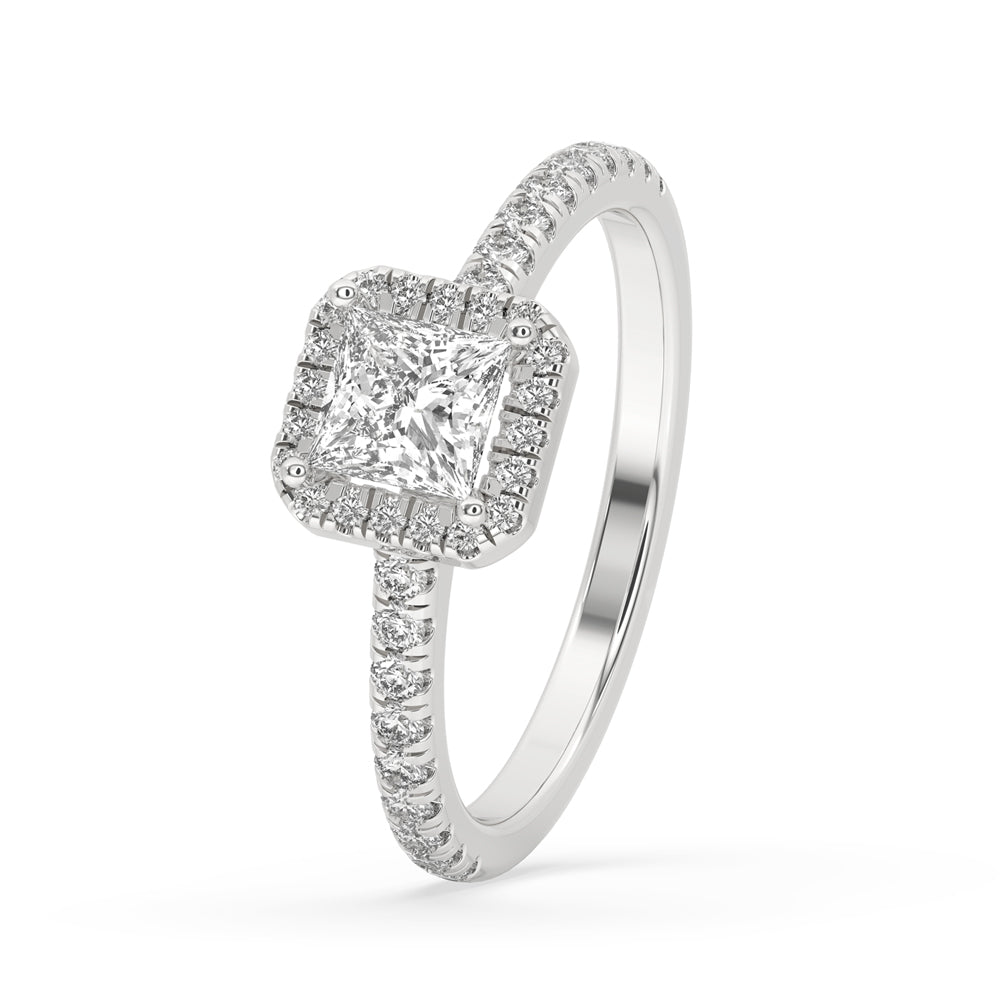 Princess Cut Halo Engagement Ring