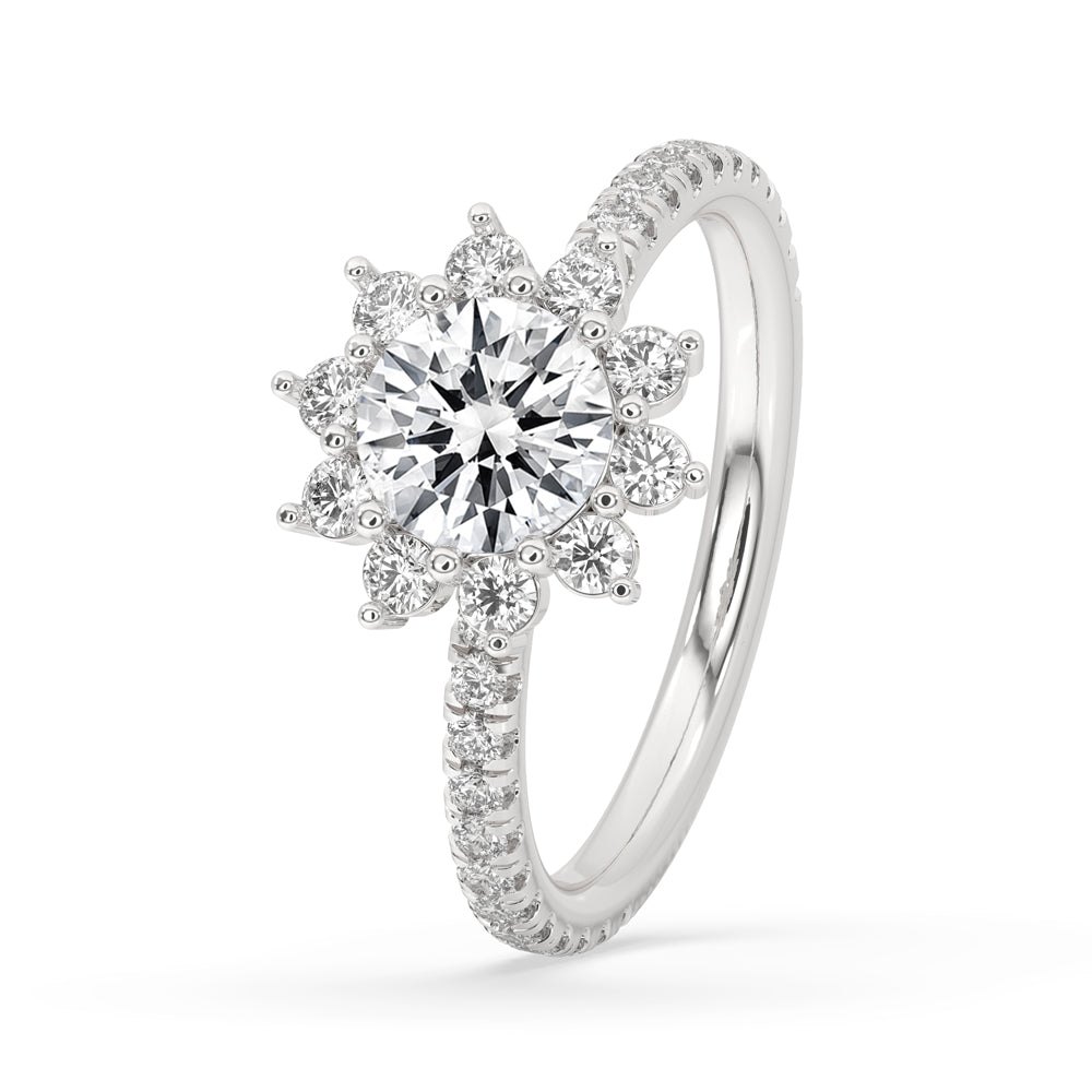 Diamond Cluster Ring With Pave Setting