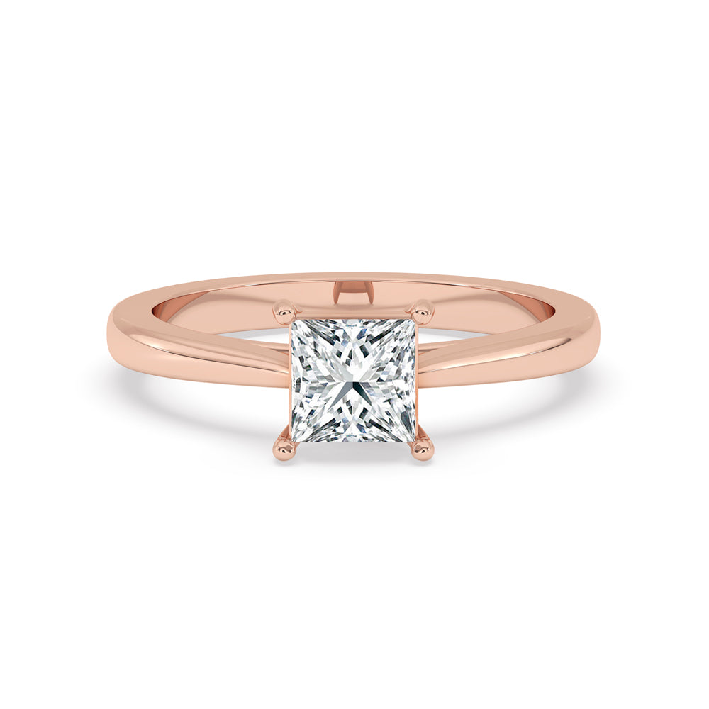 Rose Gold Tapered Shank Engagement Ring