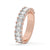 Emerald Cut Half Eternity Band in prong setting.