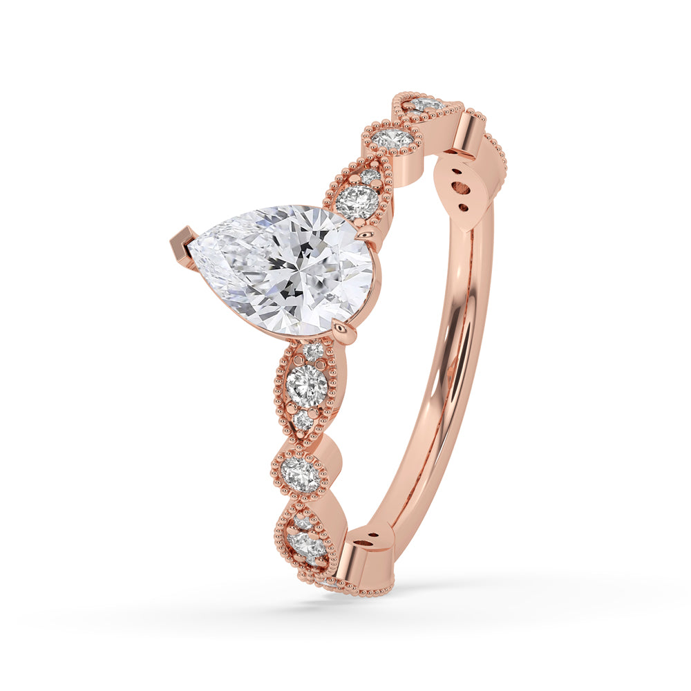 Classic Pear Pave Engagement Ring