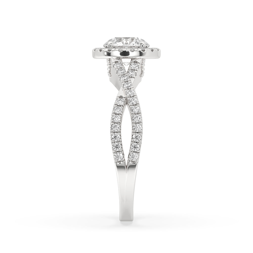 Twisted Halo Engagement Ring