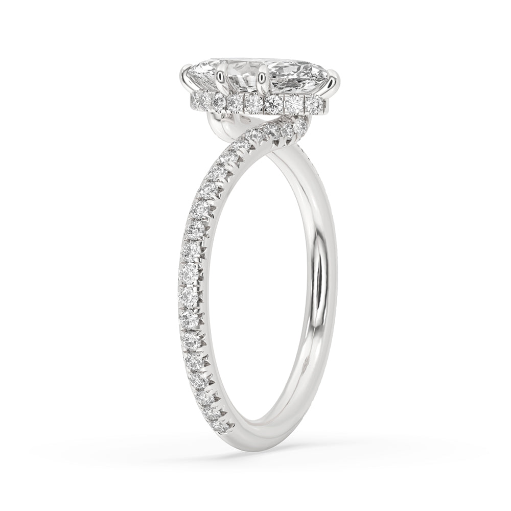 Marquise Pave Engagement Ring