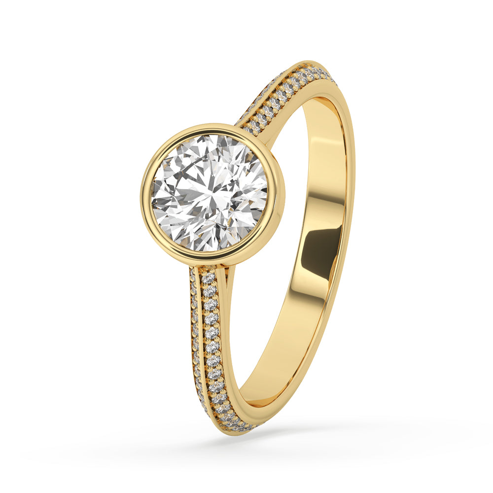 Classic Bezel Set Engagement Ring In Yellow Gold