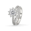 Halo Diamond Engagement Ring with Eternity Band