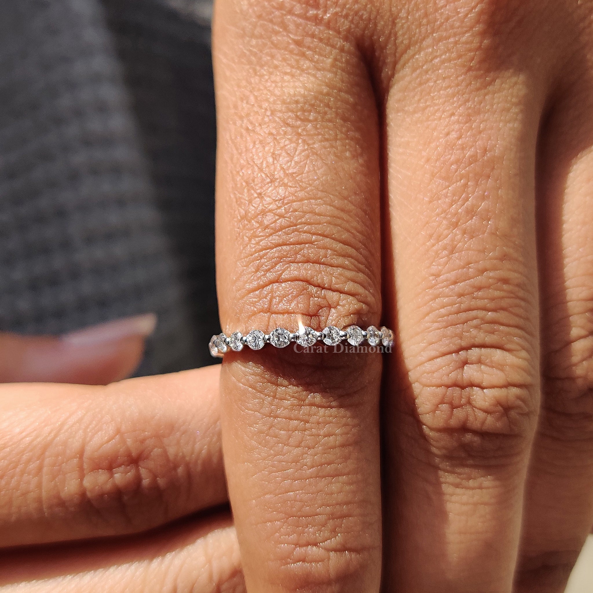 Lab grown diamond eternity wedding band, expertly crafted for a sustainable and ethical choice.