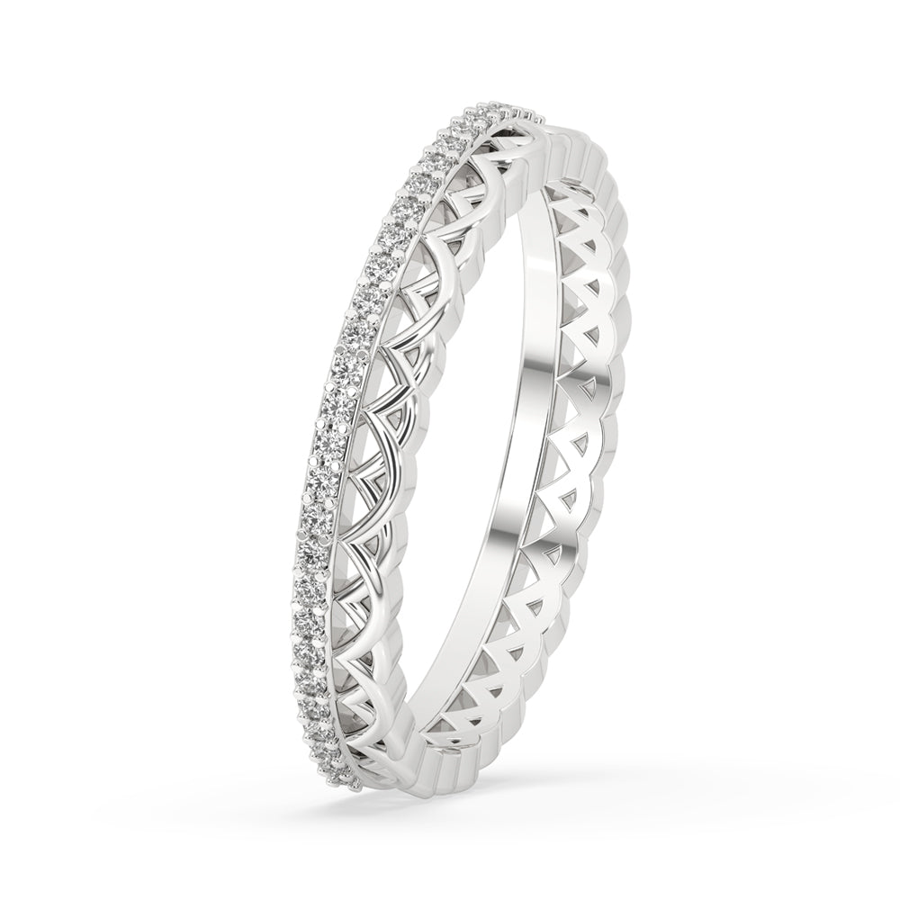 Stunning round diamond wedding band for special occasions.
