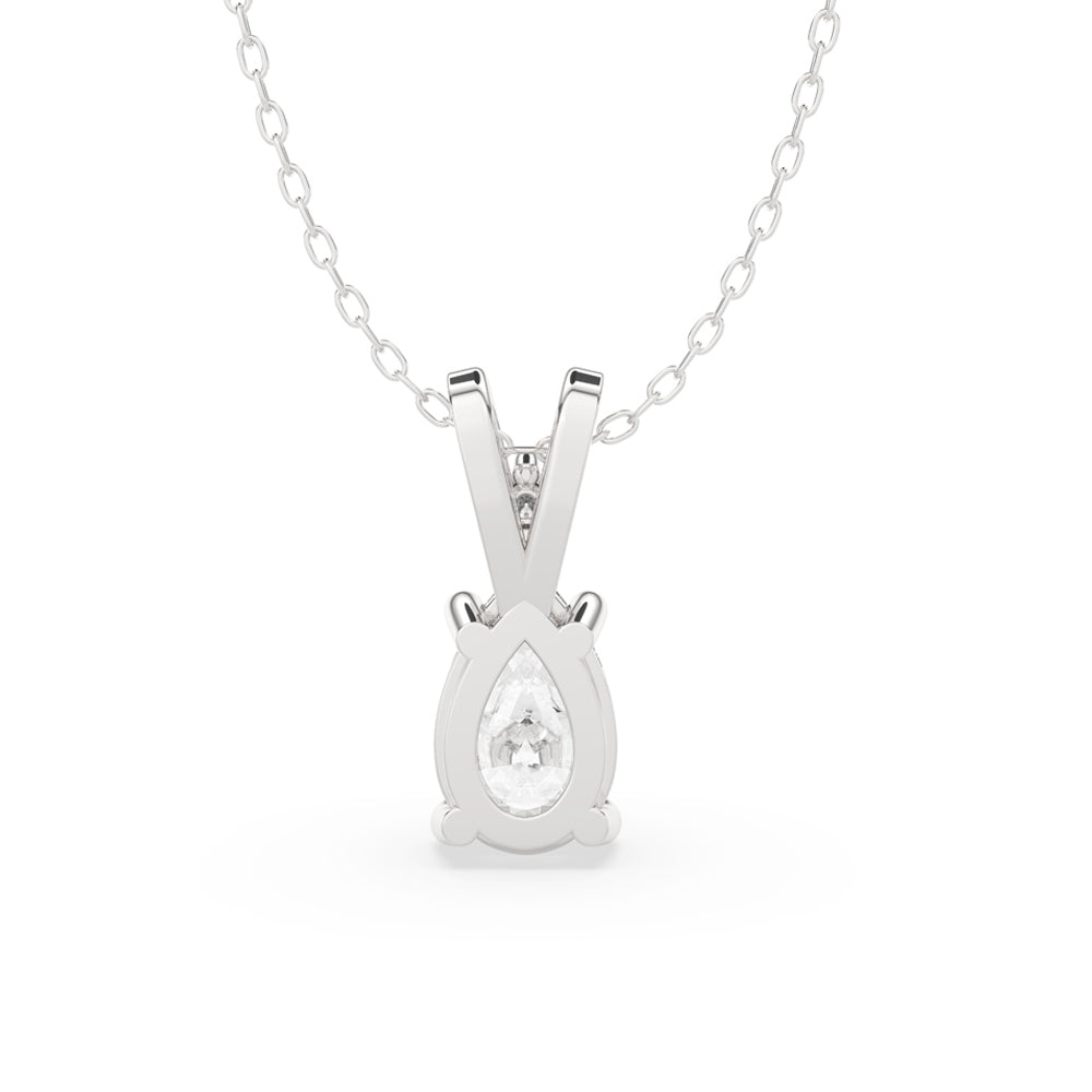 Pear Shaped Diamond Pendant - White Gold