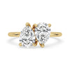 Toi et moi ring with a stunning pear shaped diamond ring design.
