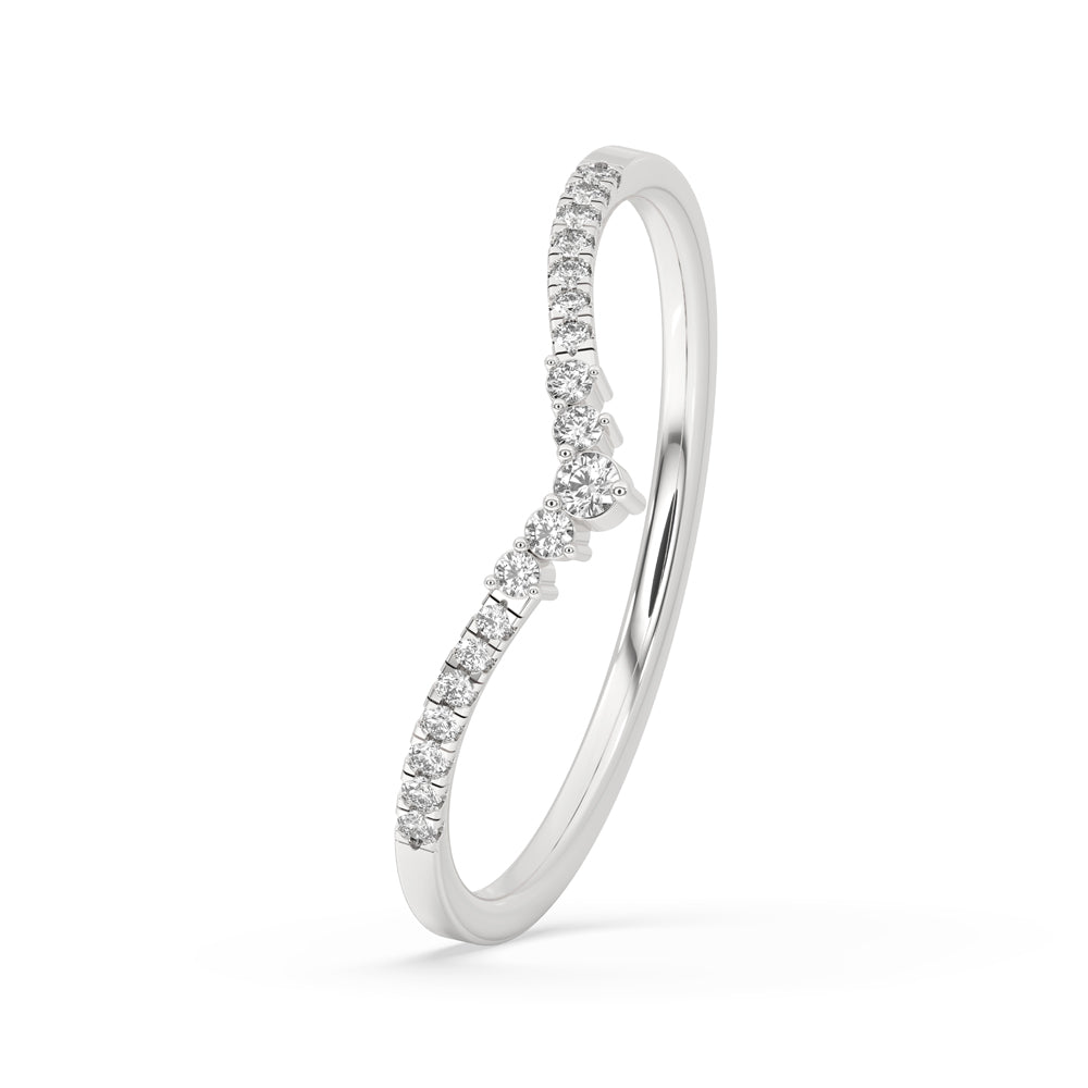 Chevron wedding band with a unique design for modern brides.
