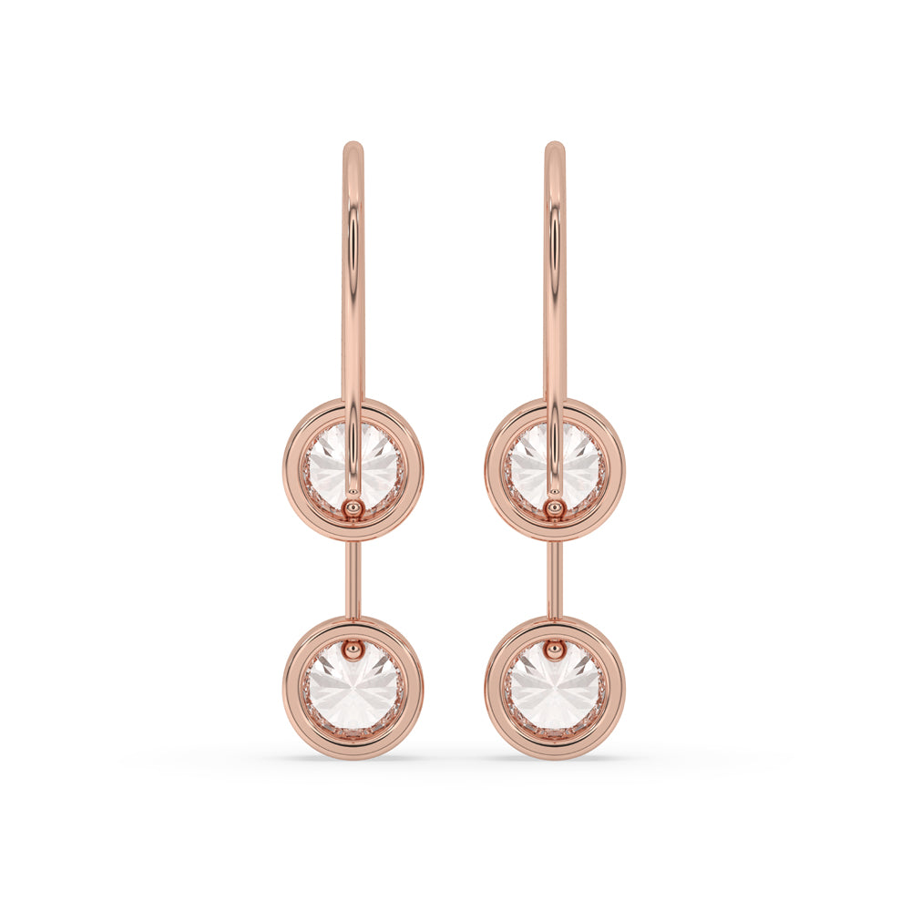 Handmade earrings with carat diamonds for a sparkling round diamond earring finish.
