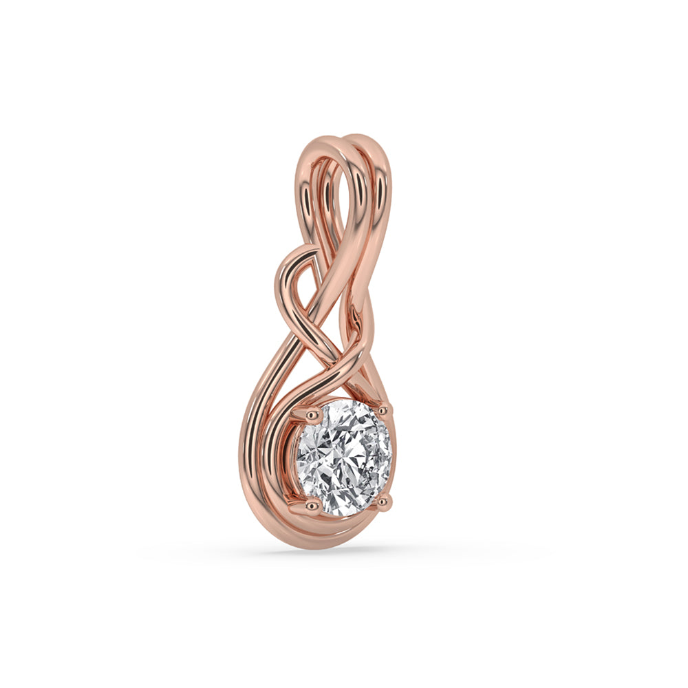 Round Diamond Pendant - Rose Gold