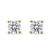 Round diamond stud earrings with classic 4 prong setting for a timeless look.
