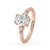 Rose gold oval diamond ring with a double prong engagement ring setting and a carat diamonds ring appeal.