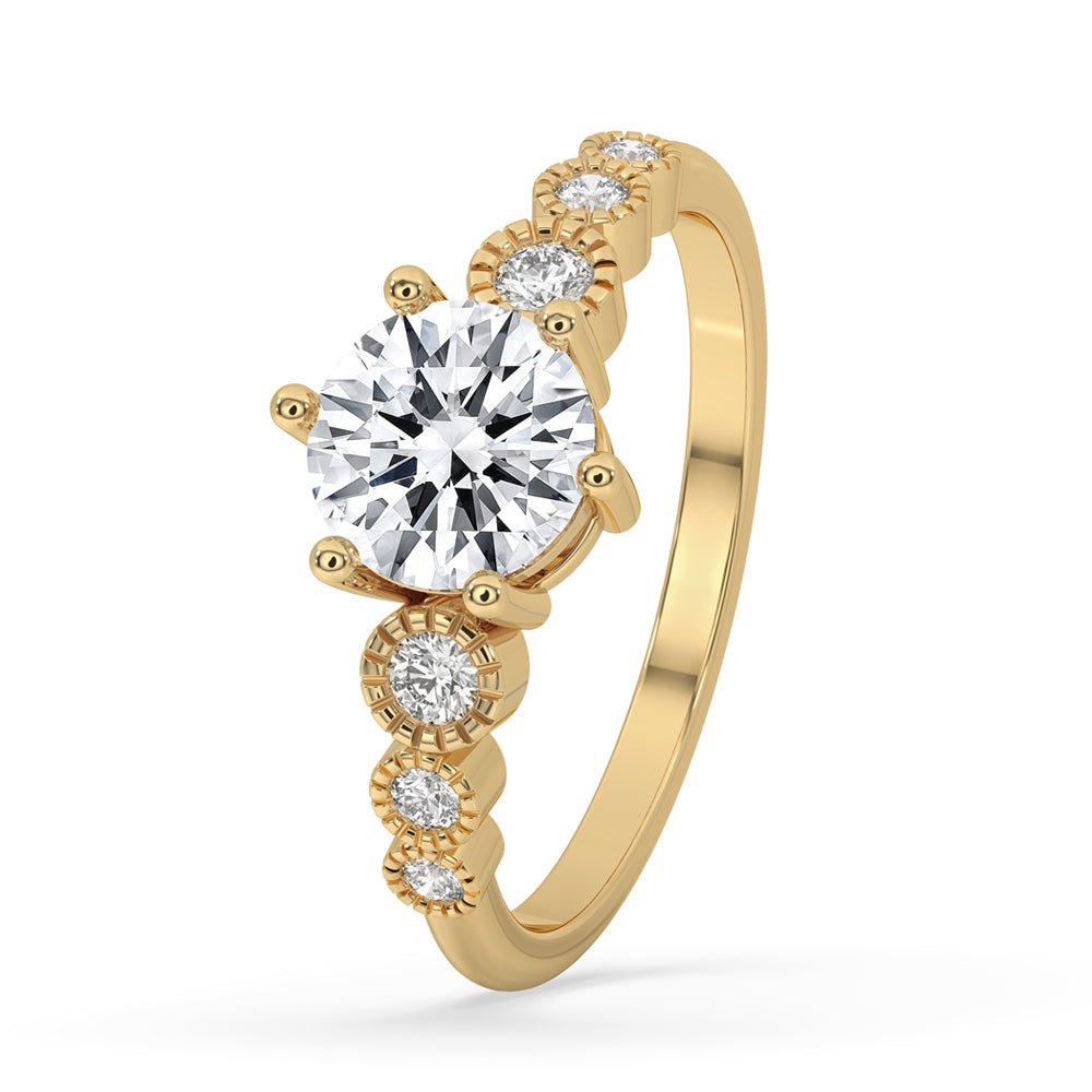 Round Diamond Engagement Ring With 6 Prong Style