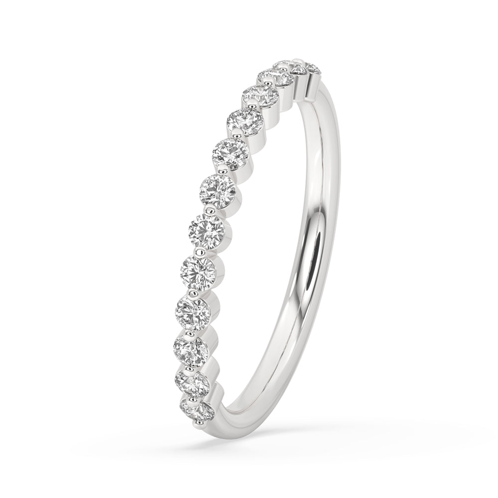 Stunning round diamond wedding band for classic elegance.
