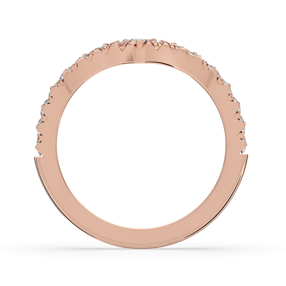 Rose Gold Half Eternity Band showcasing classic charm.