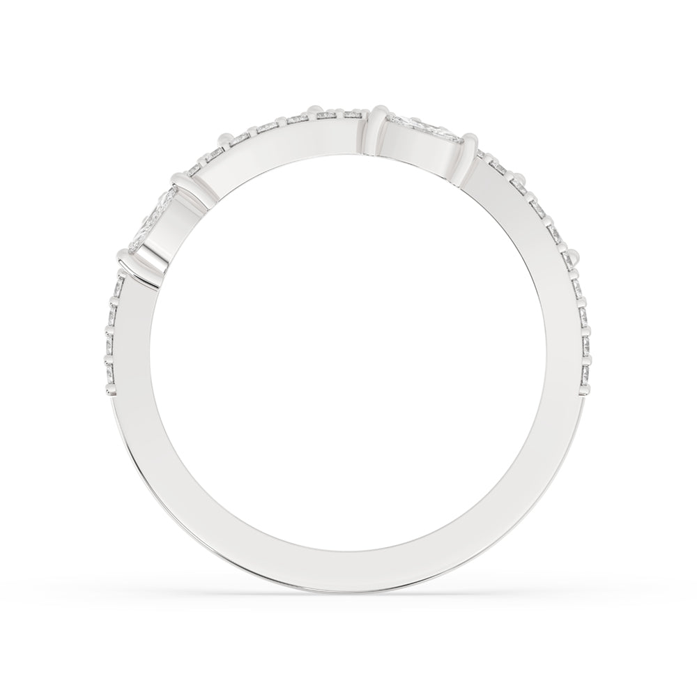 White Gold Half Eternity Wedding Band