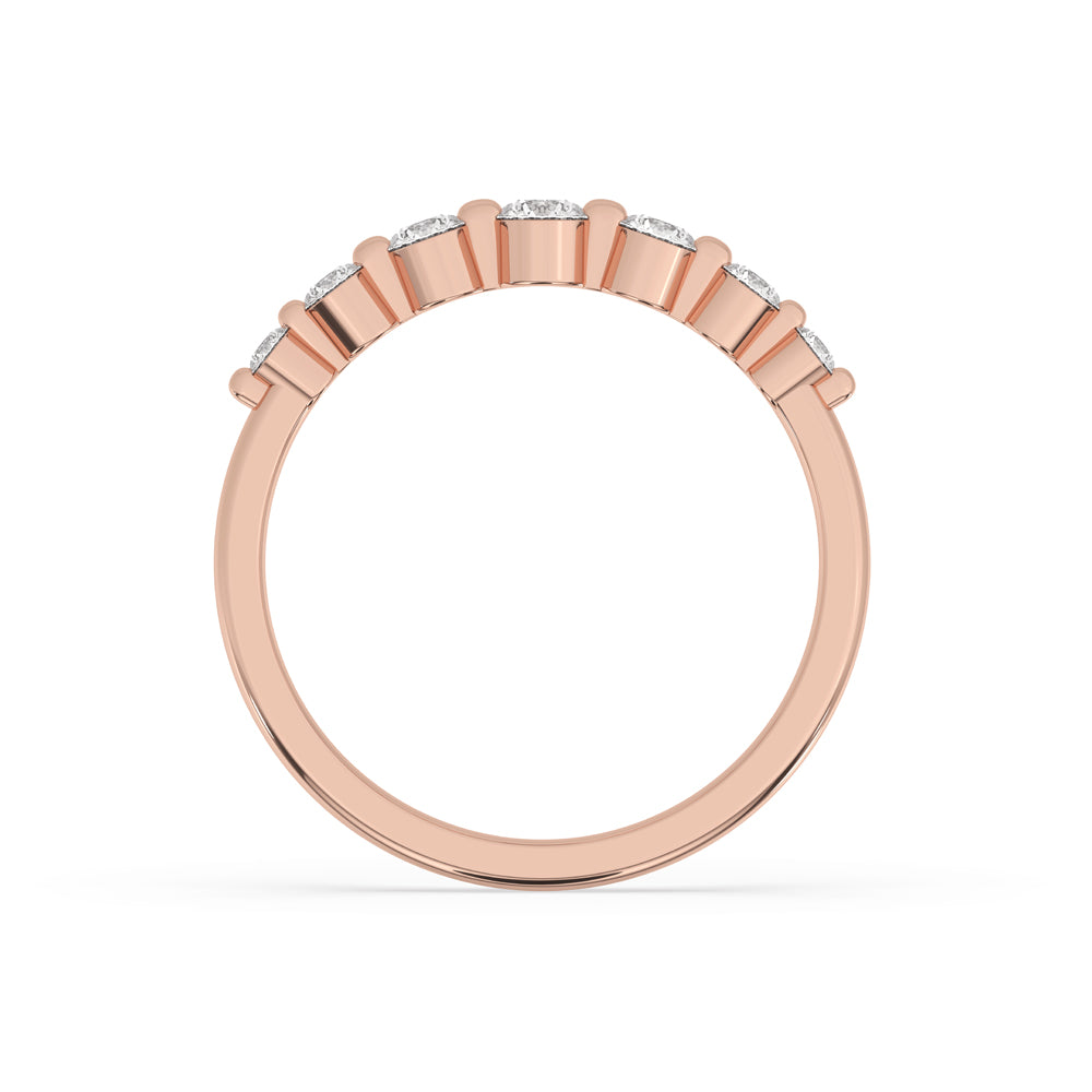 Floating Bubble Diamond Wedding Band In Rose Gold