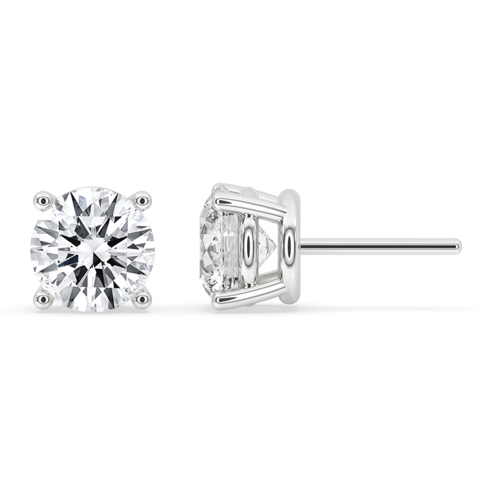 White Gold Diamond Stud Earrings for Women