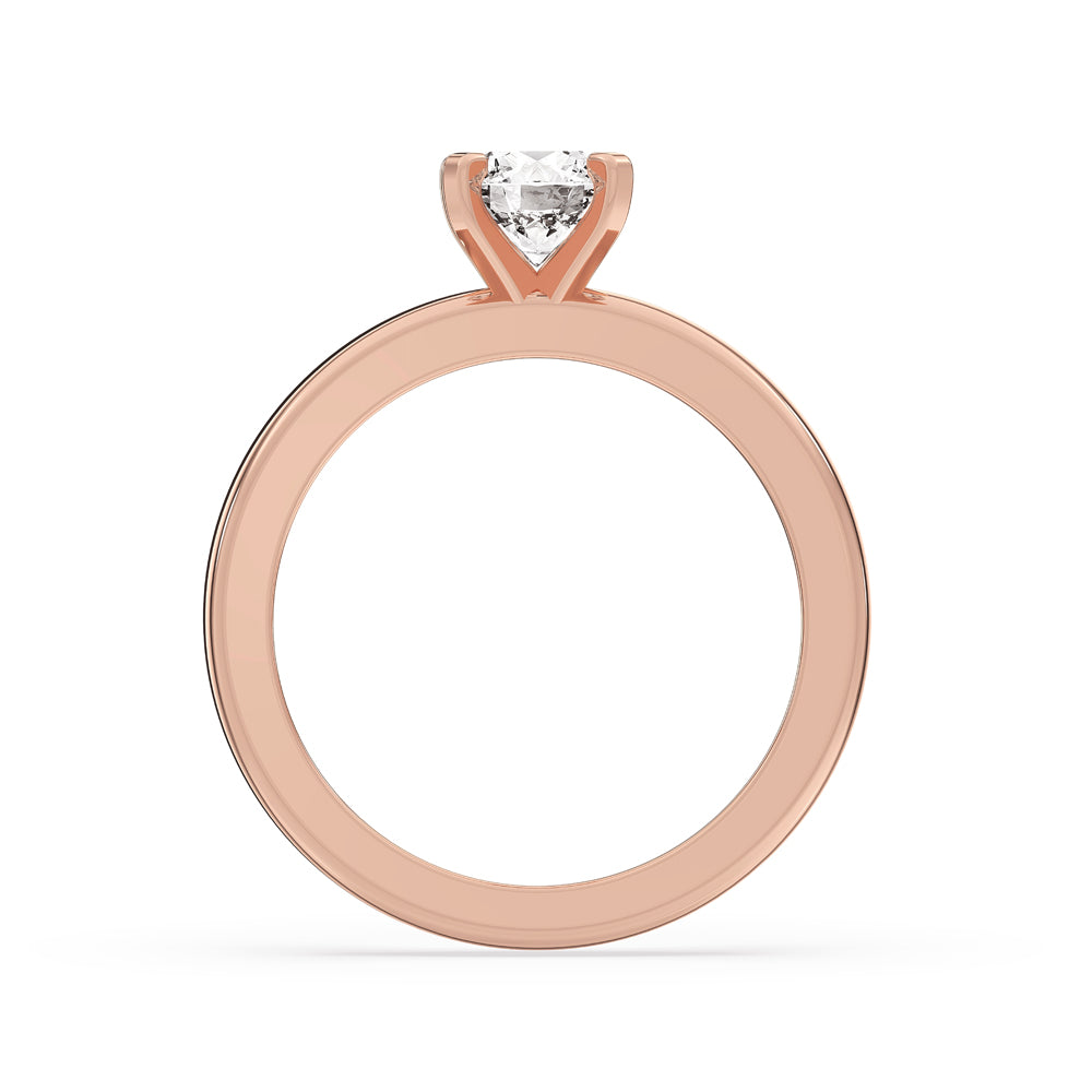 Round Solitaire Engagement Ring In Rose Gold