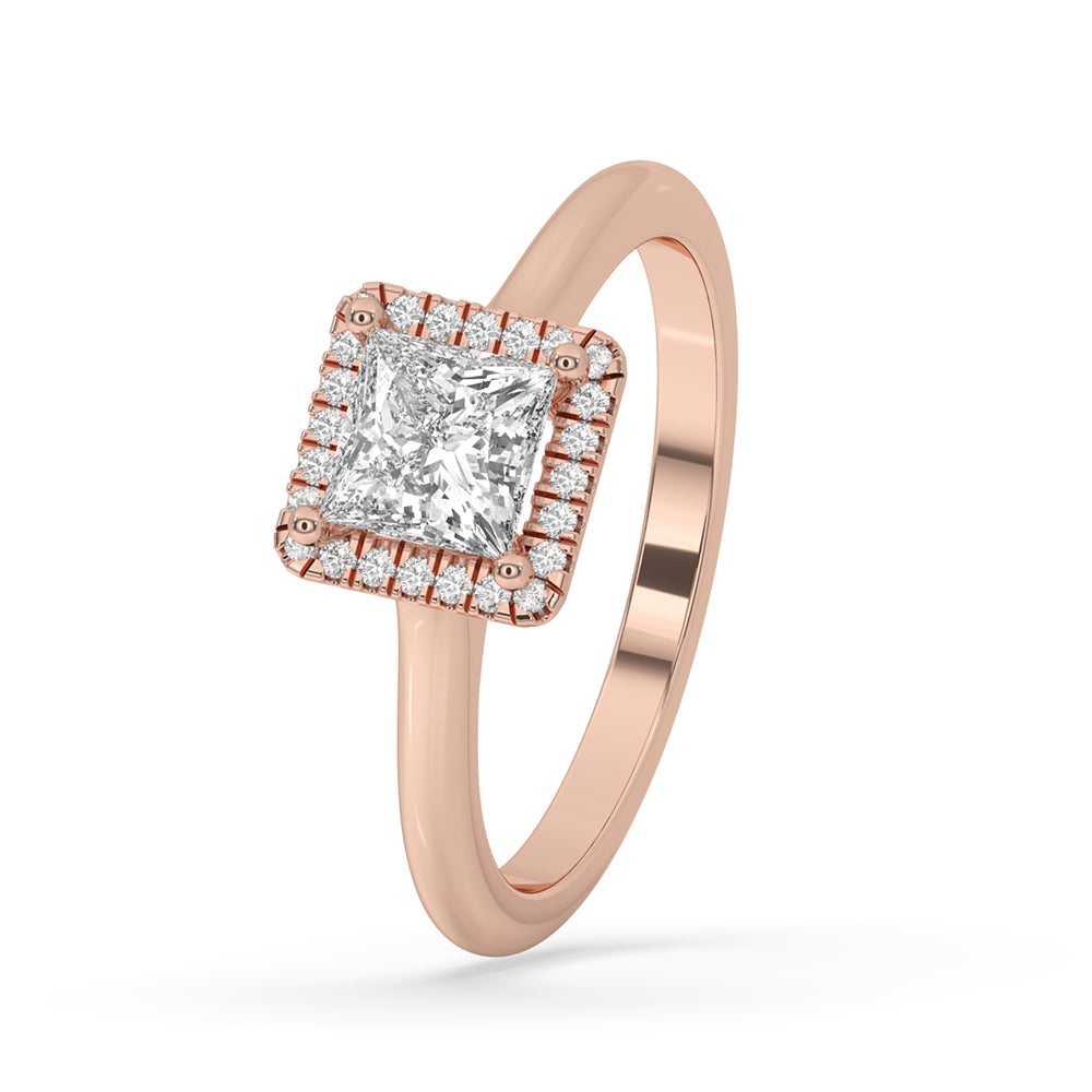 Rose Gold Princess Cut Engagement Ring