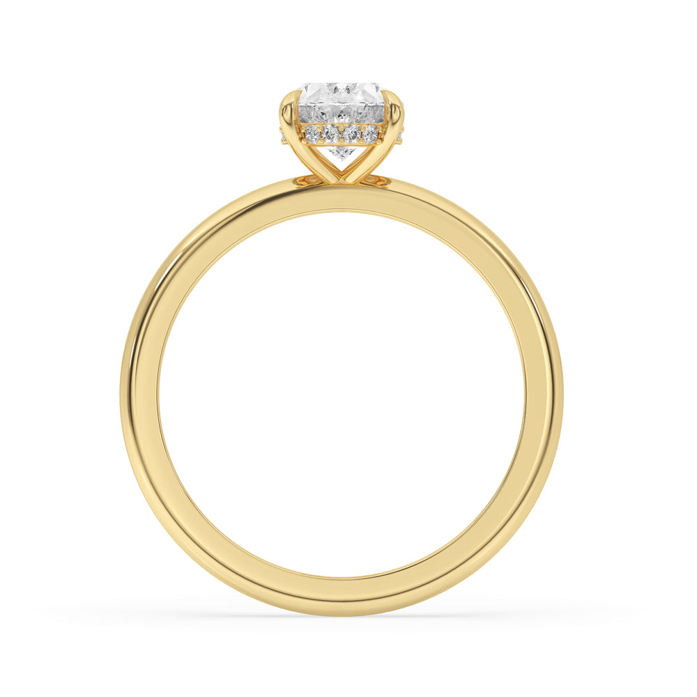 Lab Created Diamond Oval Solitaire Engagement Ring