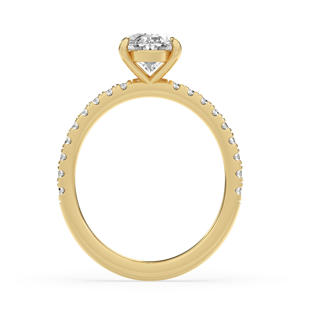 Oval Pave Diamond Engagement Ring