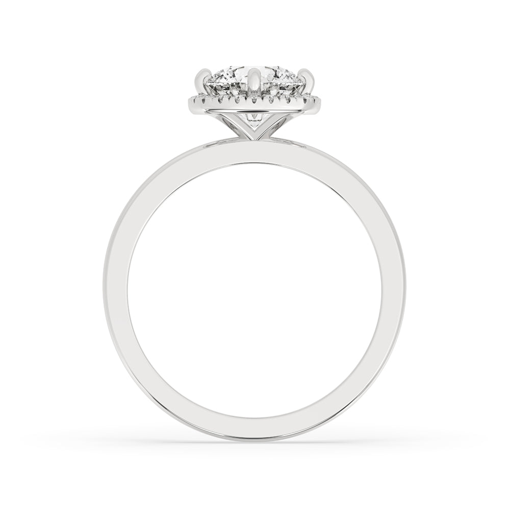 Round Cut with Halo Engagement Ring